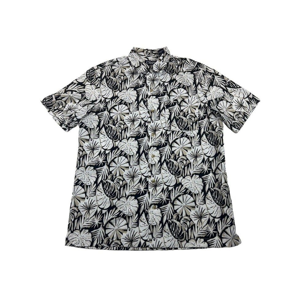 Chaps Lightweight Button Up Shirt Mens M All Over Print Floral Polyester